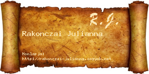Rakonczai Julianna névjegykártya